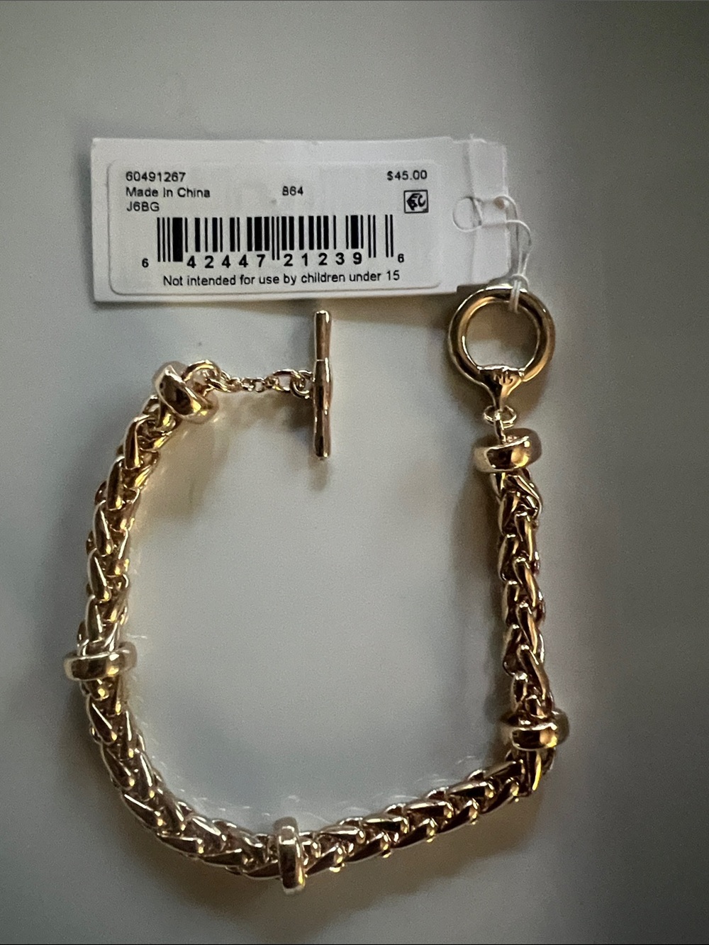 Lauren Ralph Polished Gold Toggle Chain Bracelet - Picture 3 of 5